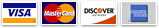 All major credit cards accepted - Visa Card, Master Card, Discover Card & American Express